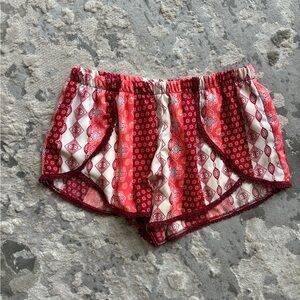 Altar’d State Red, Orange, and White Loose Fitting Elastic Waist Shorts in large